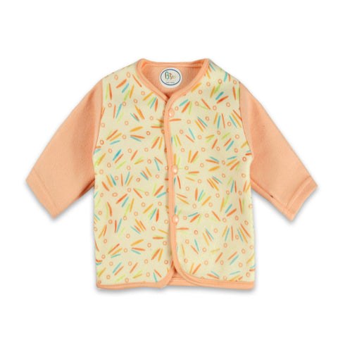 B Step Color Print Orange And Yellow Unisex Cotton Fleece 2 Piece Set