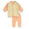 B Step Color Print Orange And Yellow Unisex Cotton Fleece 2 Piece Set