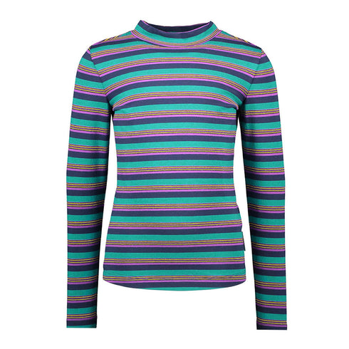 B.NOSY Multi Stripes Green Girls Cotton T shirt