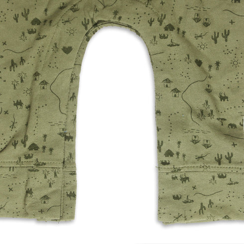 BABALUNO All over Print Green Boys Cotton Bodysuit