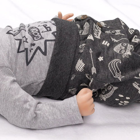 BABALUNO Hi Cool Grey Boys Cotton Romper