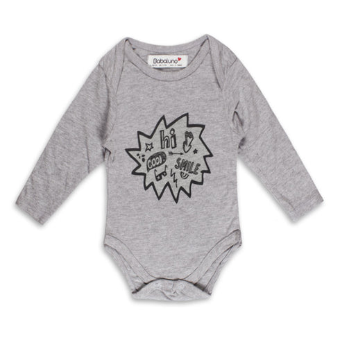 BABALUNO Hi Cool Grey Boys Cotton Romper