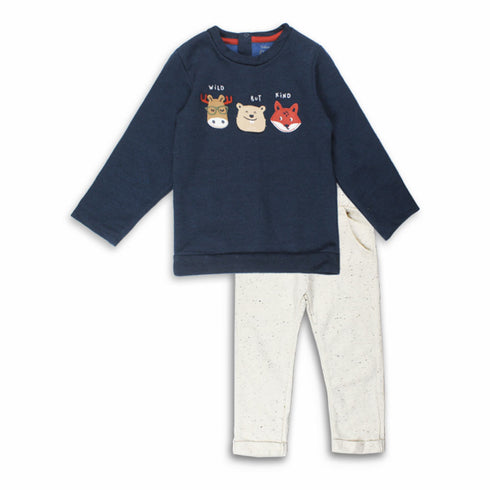 BABY CLUB Animals Blue Boys Cotton Terry 2 Piece Sets