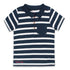 BABY CLUB Blue And White Stripes Boys Cotton Polo 2 Piece Set