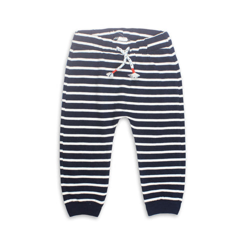 BABY CLUB Blue And White Stripes Boys Cotton Terry Trouser