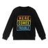 BABY CLUB Here Comes Black Boys Cotton Terry Sweatshirt 2 Piece Set
