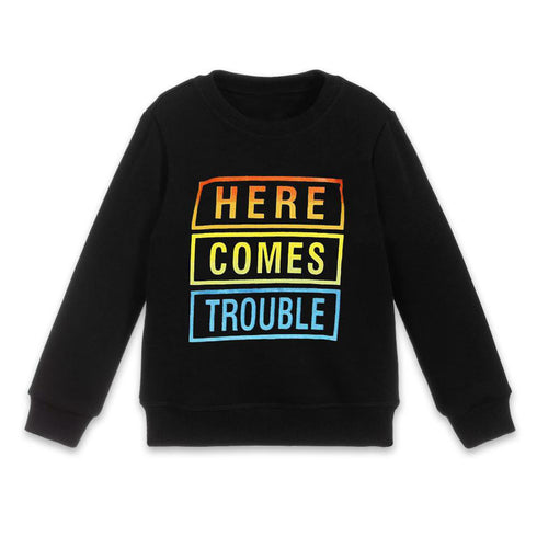 BABY CLUB Here Comes Black Boys Cotton Terry Sweatshirt 2 Piece Sets
