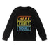 BABY CLUB Here Comes Black Boys Cotton Terry Sweatshirt 2 Piece Sets