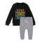 BABY CLUB Here Comes Black Boys Cotton Terry Sweatshirt 2 Piece Sets