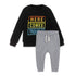 BABY CLUB Here Comes Black Boys Cotton Terry Sweatshirt 2 Piece Sets