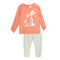 BABY CLUB Rabbit Pink Girls Cotton Terry Sweat Shirt 2 Piece Set