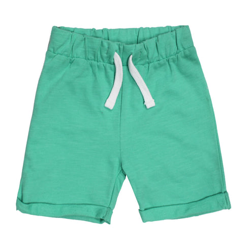 BABY CLUB White Draw Cord Green Boys Cotton Terry Shorts