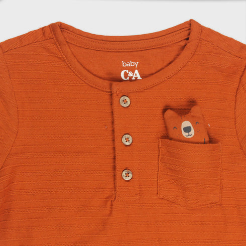 BABY Club Brown Boys Cotton T shirt