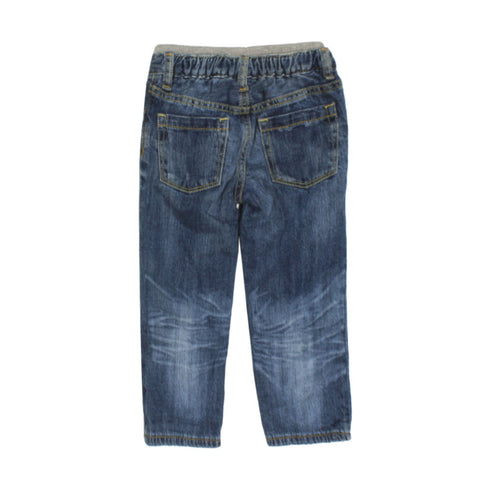 BABY GAP Inner Ribbed Bottom Folded Cotton Checks Boys Denim Jeans
