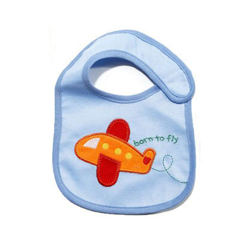 BABY LOVE Born To Fly Blue Cotton Bib