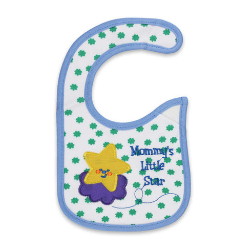 BABY LOVE Little Star Blue And White Cotton Bib