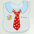 BABY Tie Print Blue Boys Cotton Bib
