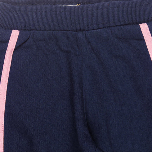 BLUE AGE Girls Blue Cotton Terry Trouser