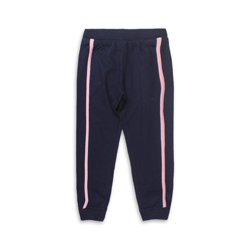 BLUE AGE Girls Blue Cotton Terry Trouser