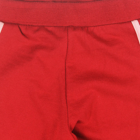 BLUE AGE Girls Maroon Cotton Terry Trouser