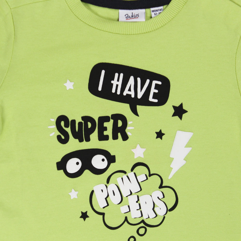 BLUKIDS I Have Super Green Boys Cotton T shirt – Globalstock