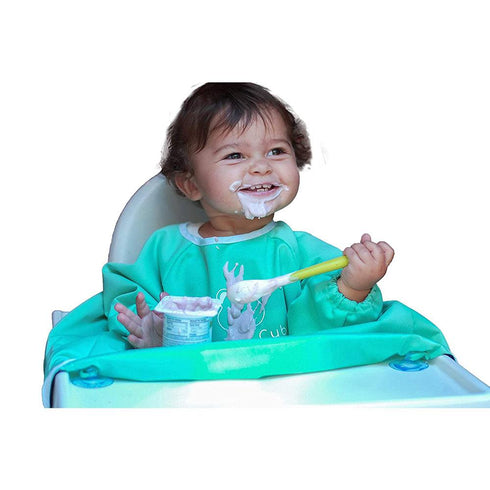 Baby Kids Cactus Tree Green Toddler Long Sleeve Waterproof Eating Smock Feeding Bib