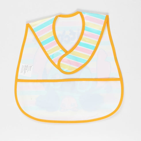 Baby Soft Waterproof Yellow Stitch Boo goo Print Girls Bib