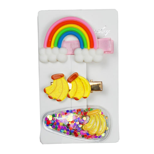 Baby Girl Banana Hair Clip piece set