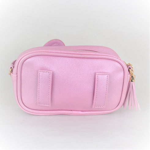 Bow Glitter Cross Body Pink Bag With Optional Fanny Belt