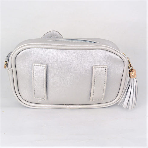 Bow Glitter Cross Body Silver Bag With Optional Fanny Belt