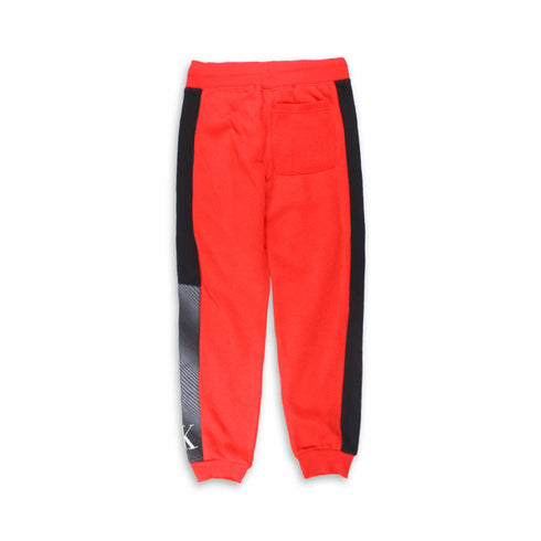 CALVIN KLEIN Black Side Red Boys Cotton Fleece Trouser
