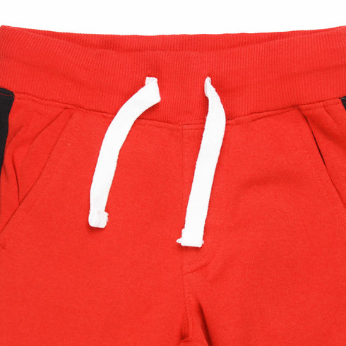 CALVIN KLEIN Black Side Red Boys Cotton Fleece Trouser