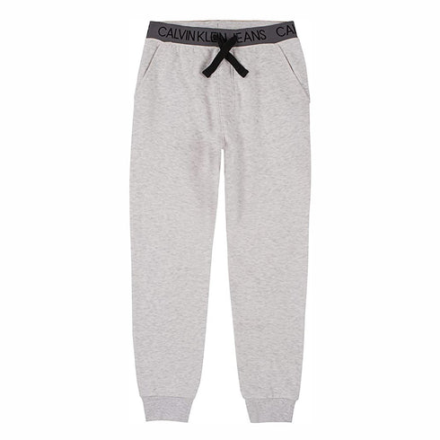 CALVIN KLEIN Light Grey Boys Cotton Fleece Trouser