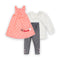 Polka Dots Pink Girls Cotton 3 Piece Fleece Set