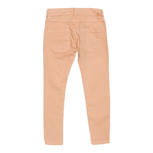 CHARLIE And PRUNE Orangish Pink Girls Cotton Slim Fit Jeans