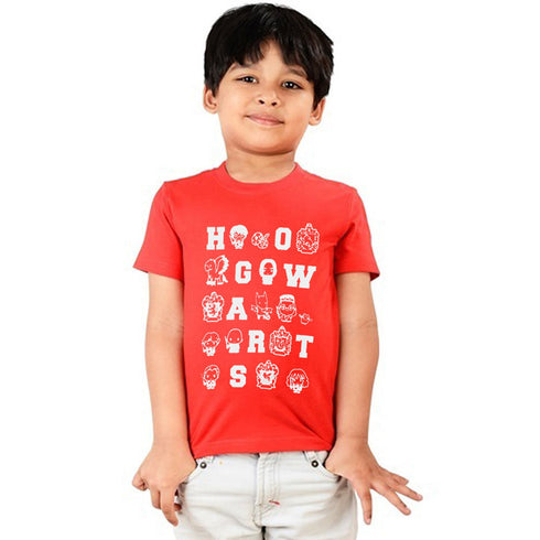 COOL CLUB Alphabet Print Red Boys Cotton T shirt 2 Piece Bundle