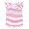 CRAZY Glitter Heart Pink Striped White Girls Cotton Tank Top