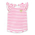 CRAZY Glitter Heart Pink Striped White Girls Cotton Tank Top