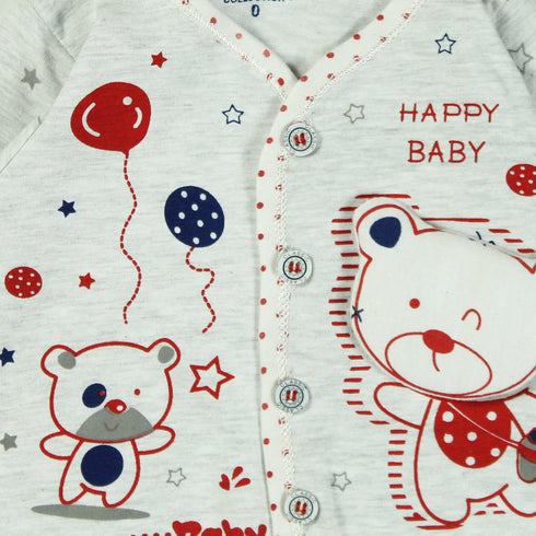 CUTE Collection Blue Bear Cotton Grey 3 Piece Set