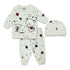 CUTE Collection Blue Bear Cotton Grey 3 Piece Set