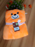 Orange Bear Hooded Blanket