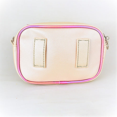 Cross Body Sequins Cream Bag with Optional Fanny Strap