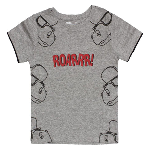 DELTA Roarrr Grey Boys Premium Cotton Tshirt 2 Piece Set