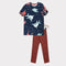 DESTINATION All Over Fish Print Blue Boys Cotton T shirt 2 Piece Set