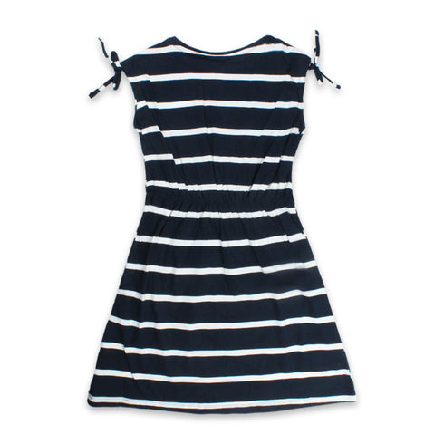 DESTINATION Blue And White Striped Girls Cotton Dress