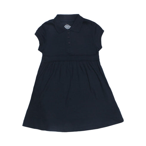 DICKIES Navy Blue Girls Interlock Cotton Dress