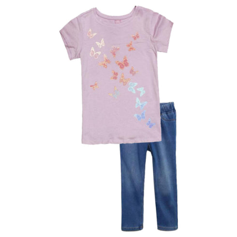 DOPO DOPO Butterfly Print Purple Girls 2 Piece Set