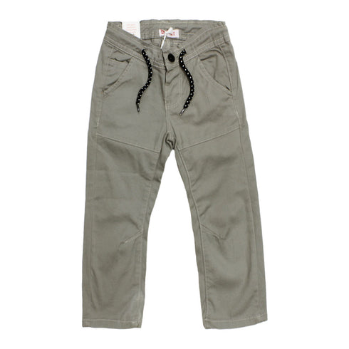 DPAM Draw Cord Grey Boys Cotton Chino Pants