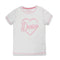 DREAM Glitter Heart White Girls Cotton T shirt