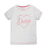 DREAM Glitter Heart White Girls Cotton T shirt